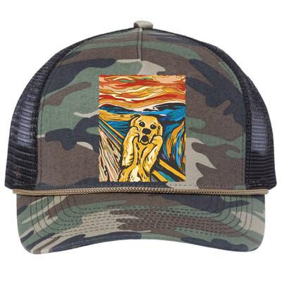 Scream Dog Painting Retro Rope Trucker Hat Cap