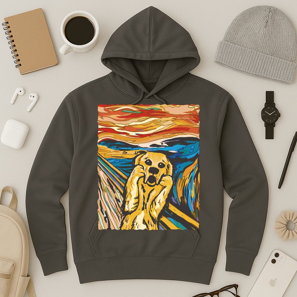 Scream Dog Painting Hoodie