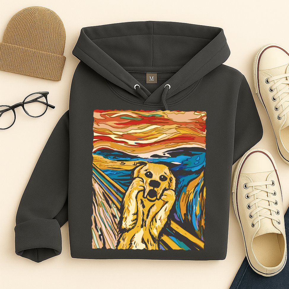 Scream Dog Painting Hoodie