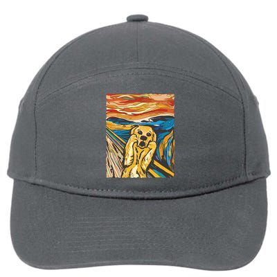 Scream Dog Painting 7-Panel Snapback Hat