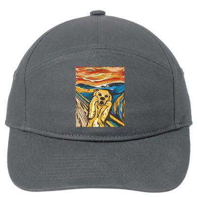 Scream Dog Painting 7-Panel Snapback Hat