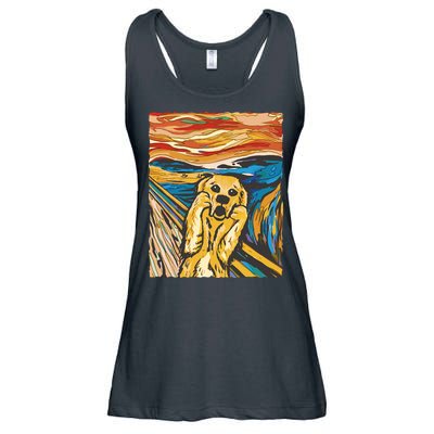 Scream Dog Painting Ladies Essential Flowy Tank