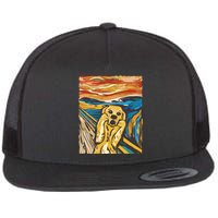 Scream Dog Painting Flat Bill Trucker Hat