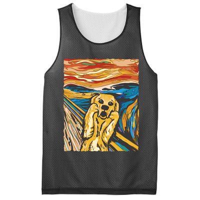 Scream Dog Painting Mesh Reversible Basketball Jersey Tank