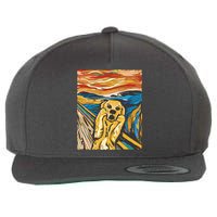 Scream Dog Painting Wool Snapback Cap