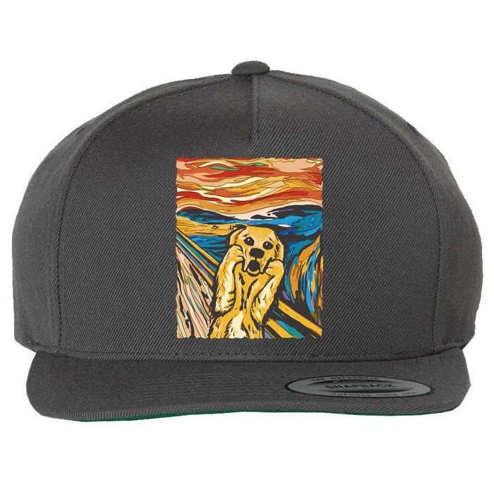 Scream Dog Painting Wool Snapback Cap