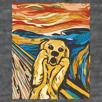 Scream Dog Painting Wool Snapback Cap