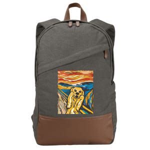 Scream Dog Painting Cotton Canvas Backpack