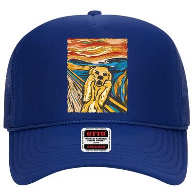 Scream Dog Painting High Crown Mesh Back Trucker Hat