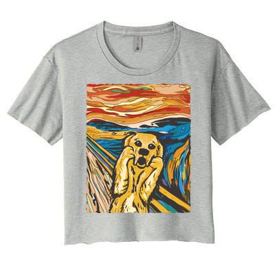 Scream Dog Painting Women's Crop Top Tee