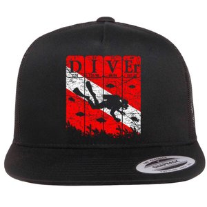 Scuba Diver Periodic Table Elements Scuba Diving Flag Retro Flat Bill Trucker Hat