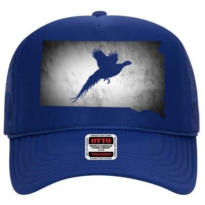 South Dakota Pheasant Hunting Hunter Gift High Crown Mesh Back Trucker Hat