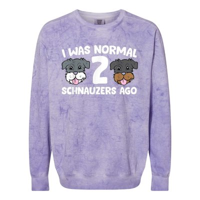 Schnauzer Dog Pet I Was Normal 2 Schnauzers Ago Colorblast Crewneck Sweatshirt