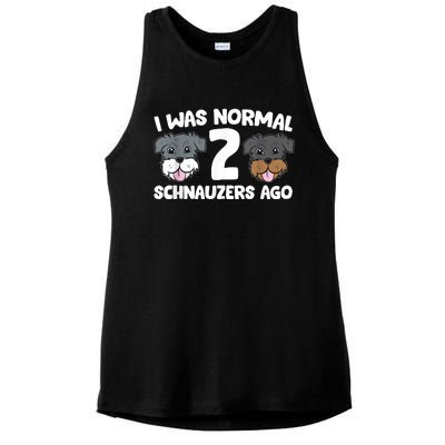 Schnauzer Dog Pet I Was Normal 2 Schnauzers Ago Ladies PosiCharge Tri-Blend Wicking Tank