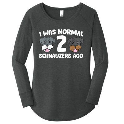 Schnauzer Dog Pet I Was Normal 2 Schnauzers Ago Women's Perfect Tri Tunic Long Sleeve Shirt