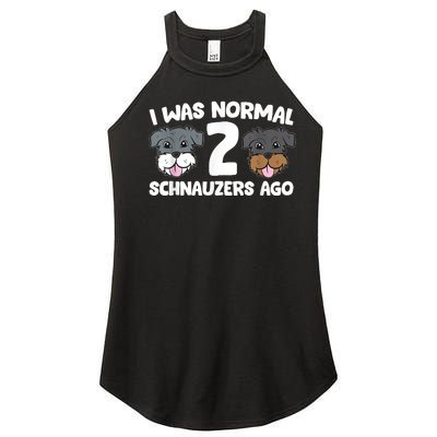 Schnauzer Dog Pet I Was Normal 2 Schnauzers Ago Women's Perfect Tri Rocker Tank