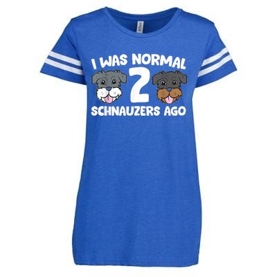 Schnauzer Dog Pet I Was Normal 2 Schnauzers Ago Enza Ladies Jersey Football T-Shirt