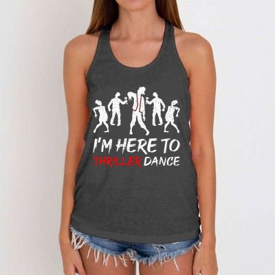 Spooky Dance Party Halloween Thriller Moves Women's Knotted Racerback Tank