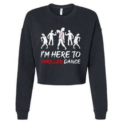 Spooky Dance Party Halloween Thriller Moves Cropped Pullover Crew