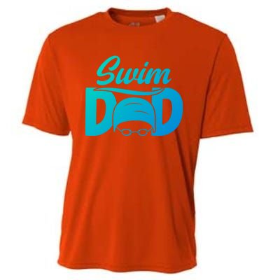 Swim Dad Proud Swimming Dad Of A Swimmer Dad Swim Father Gift Cooling Performance Crew T-Shirt