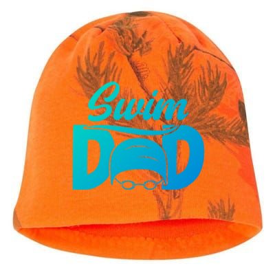 Swim Dad Proud Swimming Dad Of A Swimmer Dad Swim Father Gift Kati - Camo Knit Beanie