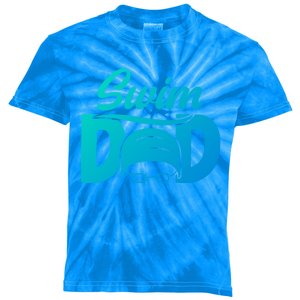 Swim Dad Proud Swimming Dad Of A Swimmer Dad Swim Father Gift Kids Tie-Dye T-Shirt