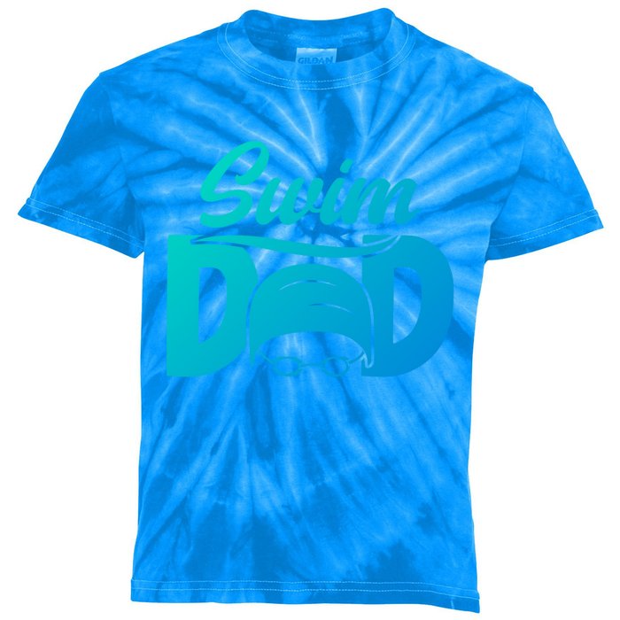 Swim Dad Proud Swimming Dad Of A Swimmer Dad Swim Father Gift Kids Tie-Dye T-Shirt