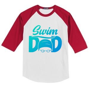 Swim Dad Proud Swimming Dad Of A Swimmer Dad Swim Father Gift Kids Colorblock Raglan Jersey