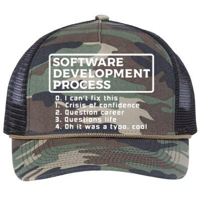 Software Development Process IT Programmer Geek Coder Gift Retro Rope Trucker Hat Cap