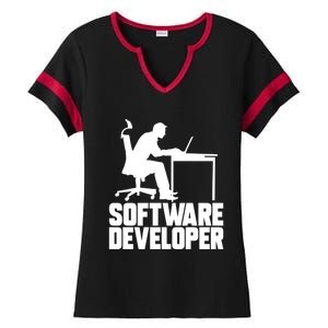 Software Developer Programmer Computer Engineer Coder Gift Ladies Halftime Notch Neck Tee