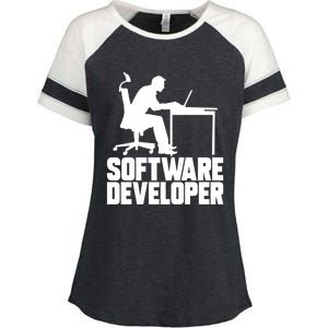 Software Developer Programmer Computer Engineer Coder Gift Enza Ladies Jersey Colorblock Tee