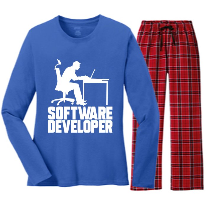 Software Developer Programmer Computer Engineer Coder Gift Women's Long Sleeve Flannel Pajama Set 