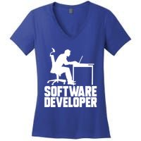 Software Developer Programmer Computer Engineer Coder Gift Women's V-Neck T-Shirt