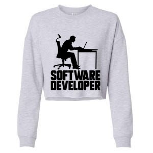 Software Developer Programmer Computer Engineer Coder Gift Cropped Pullover Crew