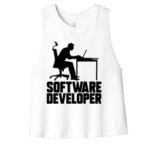 Software Developer Programmer Computer Engineer Coder Gift Women's Racerback Cropped Tank