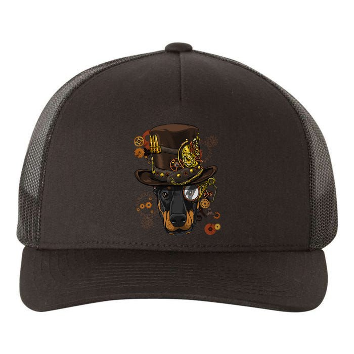 Steampunk Doberman Pinscher Medieval Victorian Yupoong Adult 5-Panel Trucker Hat