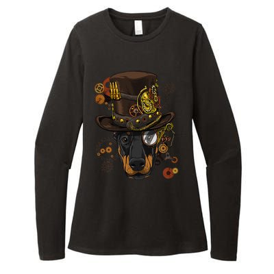 Steampunk Doberman Pinscher Medieval Victorian Womens CVC Long Sleeve Shirt