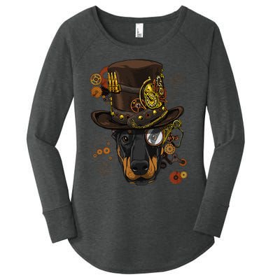 Steampunk Doberman Pinscher Medieval Victorian Women's Perfect Tri Tunic Long Sleeve Shirt