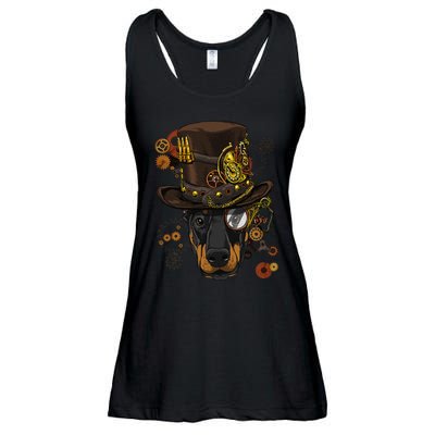 Steampunk Doberman Pinscher Medieval Victorian Ladies Essential Flowy Tank