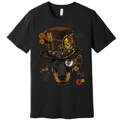 Steampunk Doberman Pinscher Medieval Victorian Premium T-Shirt