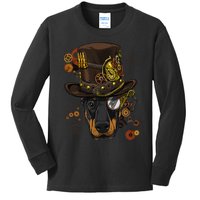 Steampunk Doberman Pinscher Medieval Victorian Kids Long Sleeve Shirt