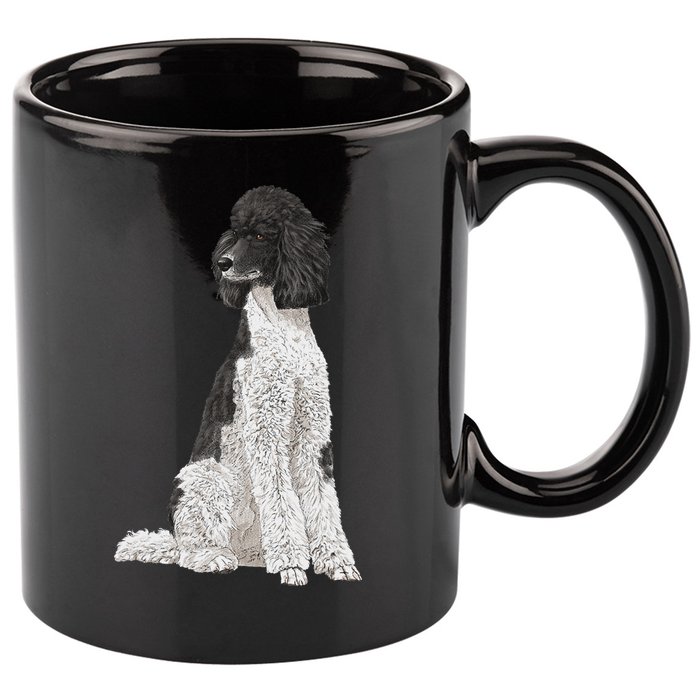 Sitting Dog Poodle 11oz C Handle Ceramic Mug