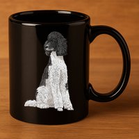 Sitting Dog Poodle 11oz C Handle Ceramic Mug