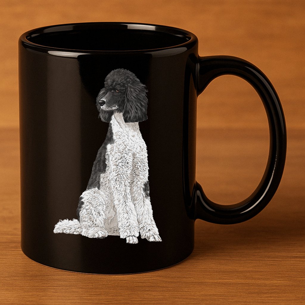 Sitting Dog Poodle 11oz C Handle Ceramic Mug