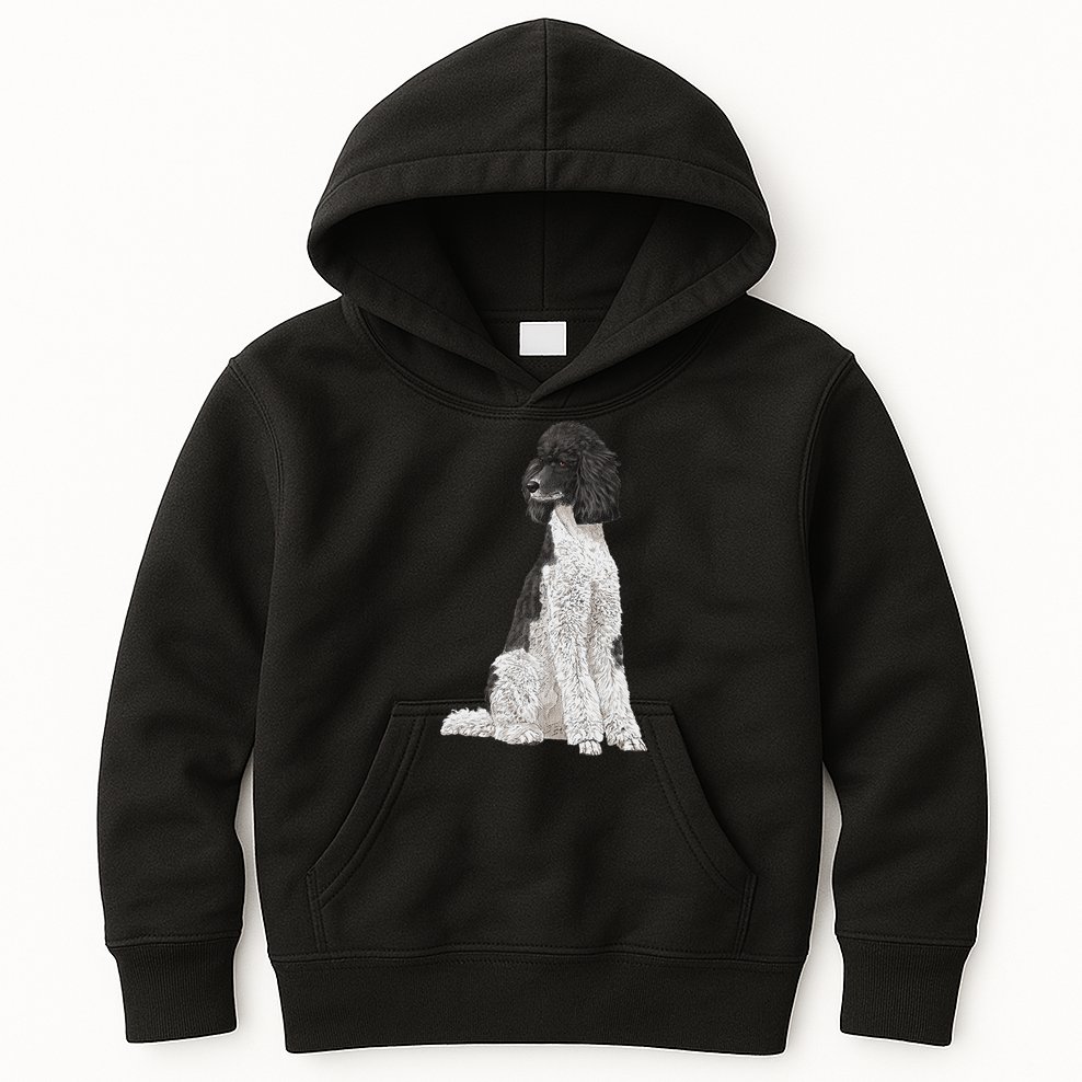 Sitting Dog Poodle Kids Hoodie