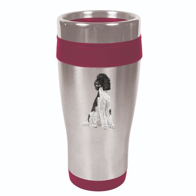 Sitting Dog Poodle 16oz Travel Tumbler