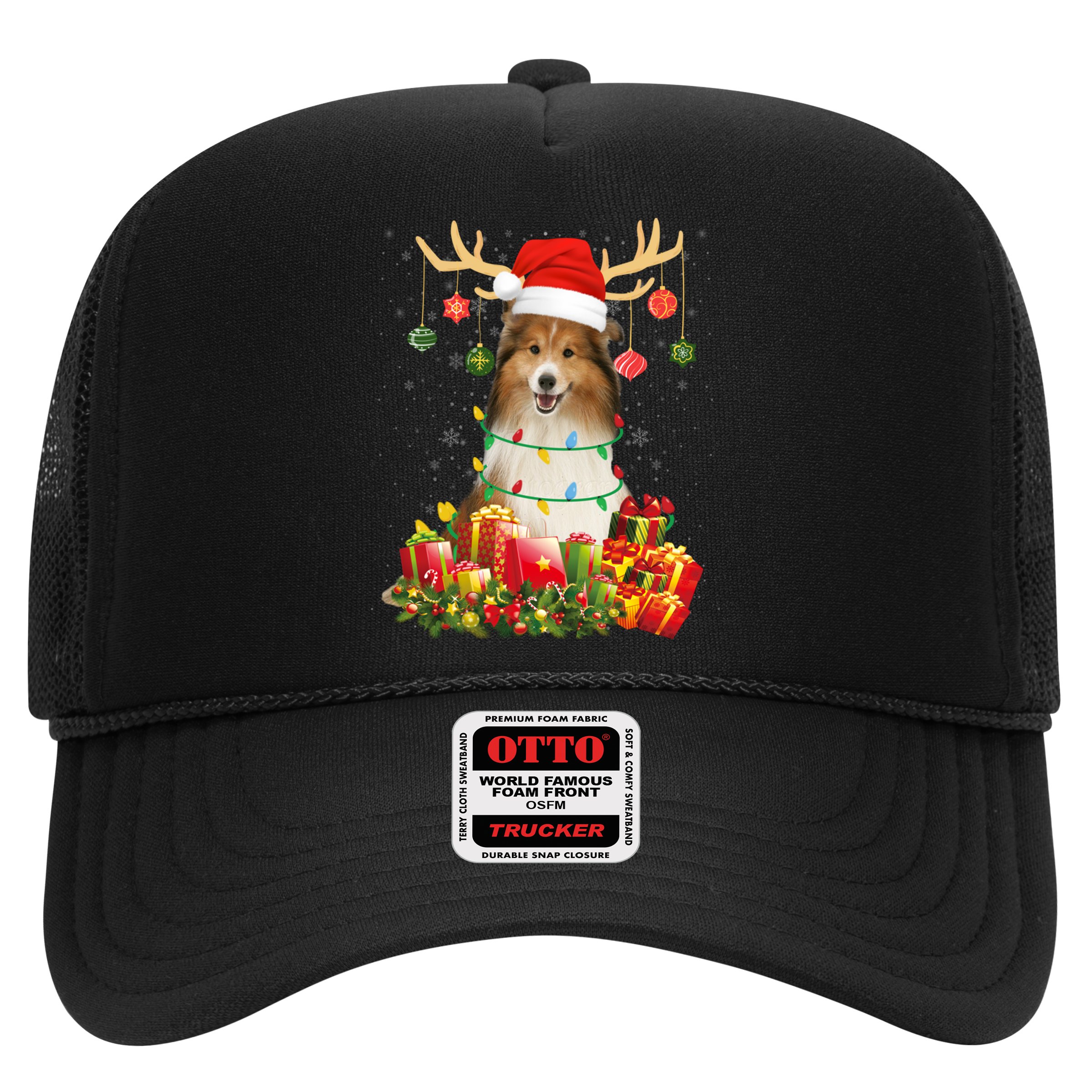 Sheltie Dog Reindeer Santa Hat Christmas Light Xmas Gift Hat
