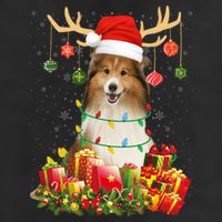 Sheltie Dog Reindeer Santa Hat Christmas Light Xmas Gift Hat