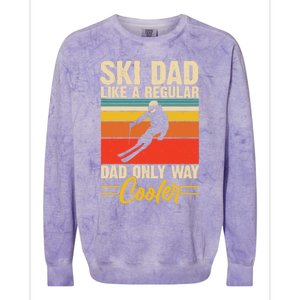 Ski Dad Retro Like A Regular Dad But Cooler Skiing Skier Gift Colorblast Crewneck Sweatshirt