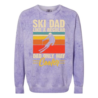 Ski Dad Retro Like A Regular Dad But Cooler Skiing Skier Gift Colorblast Crewneck Sweatshirt